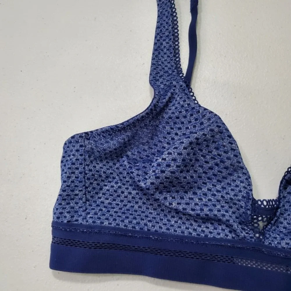 b.tempt'd‎ Women Bra Small Blue Spectator Triangle Bralette Wireless Unlined